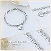 Initial-Charm-Bracelets-Stainless-Steel-Heart-26-Letters-Alphabet-for-Women Monily Initial Charm Bracelets for Teen Girls Stainless Steel Charm Bracelets for Women Letters I Alphabet Heart Bracelet Jewelry Gifts for Girls