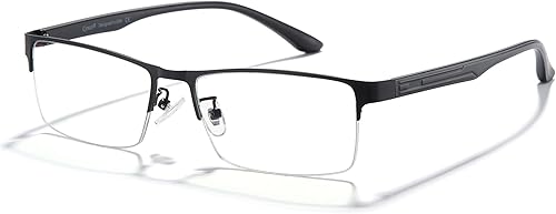 Cyxus Lentes de luz azul para mujeres y hombres, con borde de alambre, lentes transparentes, lentes irregulares, de metal, bloqueo UV, montura de