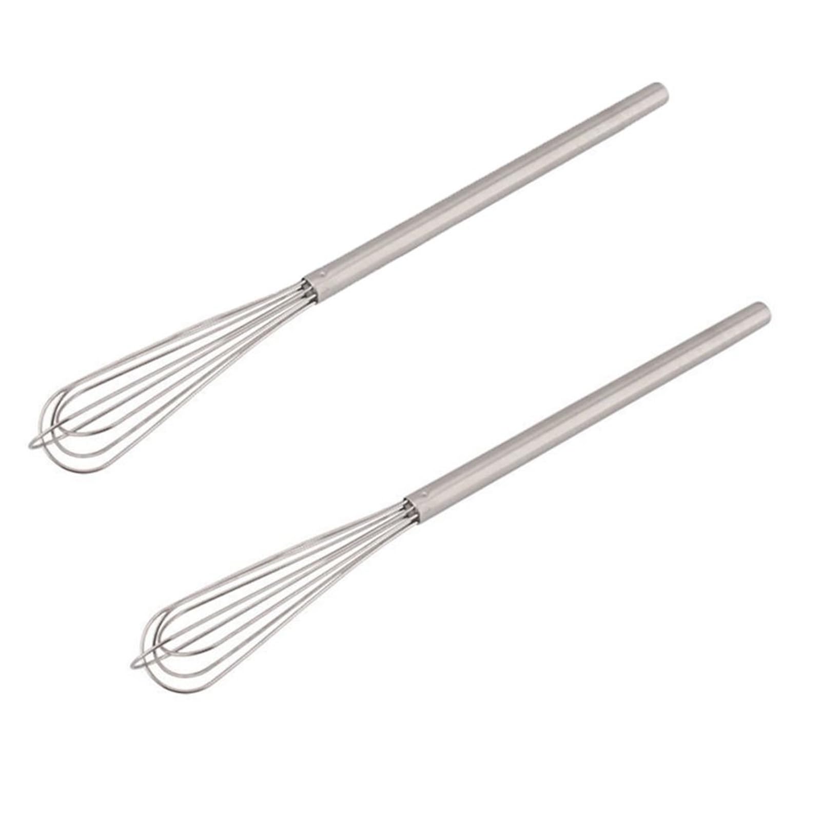 gifthub 2 Pcs Household Stainless Steel Durable Mini Whisk, Stirrer, Multi-purpose Long Handle Manual Operation Whisk for Baking Tool,Cooking and Kitchen Gadget