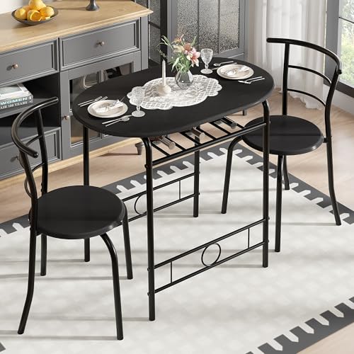 VECELO 3-Piece Dining Table Set for Kitchen...