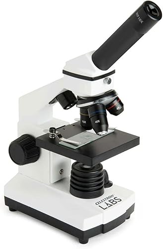 Miniatura 2 de Celestron Microscopio compuesto 44128 CL-CM800, aumento 40x-800x, blanco
