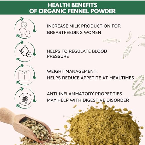 Image of Pure Tree Certified Organic Saunf Powder | 175 g | Glass Jar | Fennel Seed Powder | Variyali, Sompu Powder | Gluten Free & Flavourful