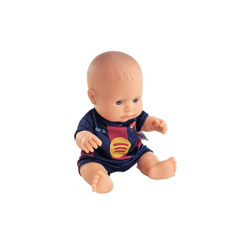 Miniland FC Barcelona Doll 21 cm with Official Blaugrana Kit, Articulated and Collectible Barça Football Doll