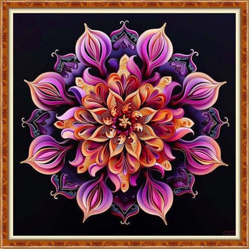 Image of Findvoor Stamped Cross Stitch Kits for Beginner Embroidery Kits for Beginners Adults DIY 11CT Cross Stitch Patterns Needlepoint Kits Crossstitching Kits-Magic Mandala 18x18 inch