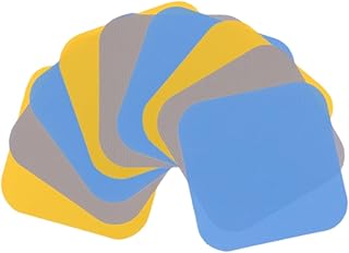 STOBAZA 9 piezas Tapete de Apertura Antideslizante de Goma para Botellas y Frascos Almohadillas Multifuncionales para Agarre Seguro para Cocina y Uso Diario Colores Gris Azul y Amarillo