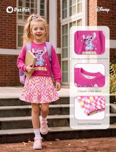 Image of Disney Girls' 2-Piece Outfit Sweatshirt Top & Pleated Skirt Set 2-9Y