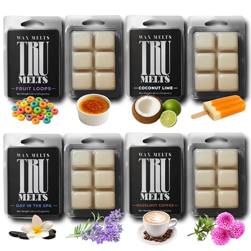 Wax Melt 8 Pack Dye Free Variety – 8 Scented Dyeless 2.6 oz Bars – Coconut, Creme Brulee, Spa Day, Garden, Fruit Loops, Coffee, Lavender, Creamsicle