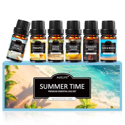 Summer Essential Oils for Diffusers for Home, 6X10ml Fragrance Oils