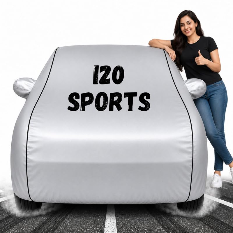 Image of Custom Fit Silver 100% Waterproof i20 Sports Car Cover | Polyester Car Body Covers for Rain & Sun | UV Protection, Dustproof, Scratch Resistant, Windproof, Heat Resistant