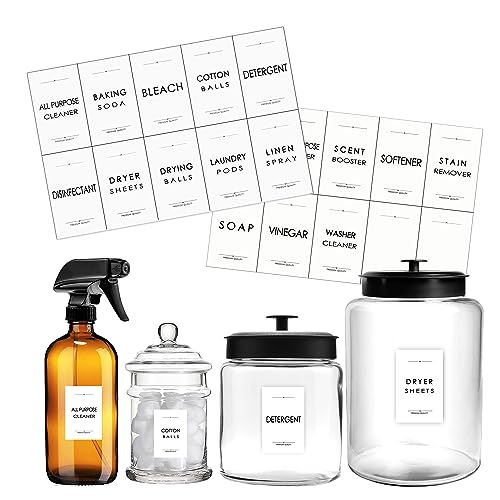 Minimalist Laundry Room Labels, Modern Cleaning Label for Containers, Waterproof