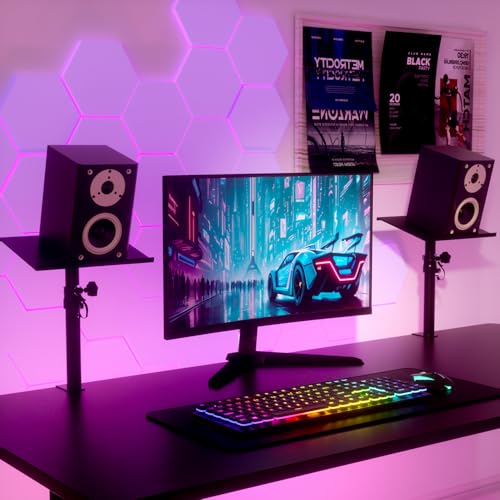 Putorsen Studio Monitor Stands Pair Height And Tilt Adjustable,Desktop Speaker Stands With Padding&Desk Clamp,Heavy Duty Bookshelf Speaker Stands Weight Capacity:33Lbs/Pc thumb #5