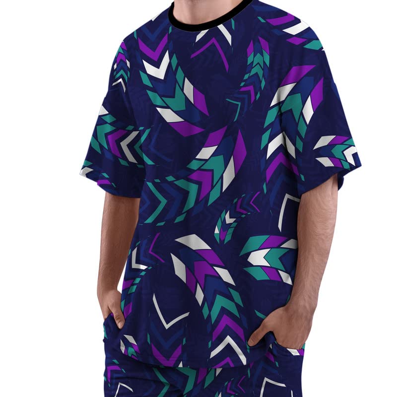 Image of TheYaYaCafe All Over Printed Oversized T-shirts and Shorts Set of Men | Co-ord Set of Men