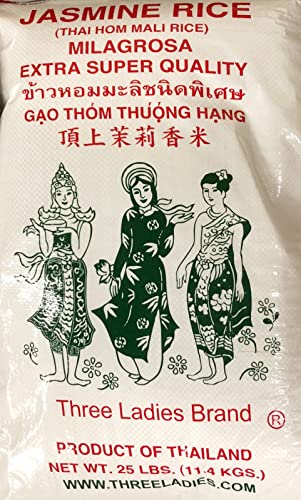 Three Ladies Rice (Jasmine Extra Super Quality, 25 Lbs) #TOP3