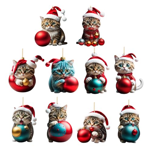 Weihnachtsbaum Katzen Anhänger Niedlicher Acryl Katze Anhänger...