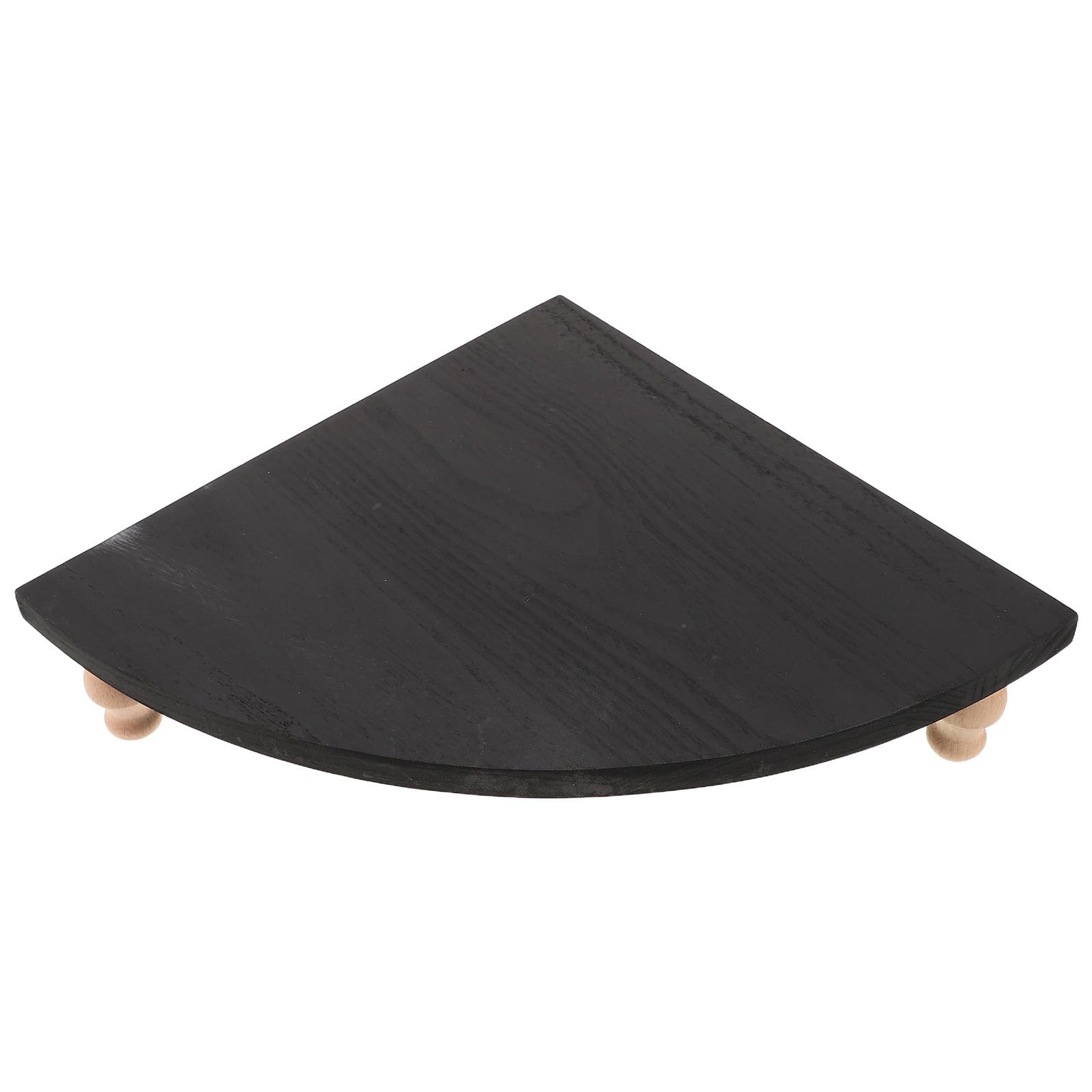 Estante de esquina de madera negro para organizar y decorar la cocina con estilo