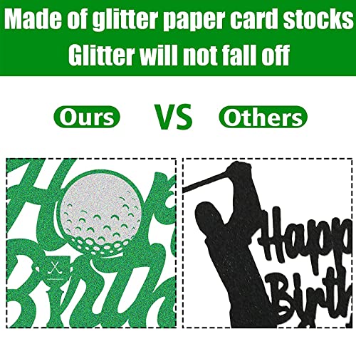 G-Lovely's Glitter Golf Sport Cake Topper Golf Cake Decoration For Golf Sport Themed Birthday Party Green Party Supply #TOP1