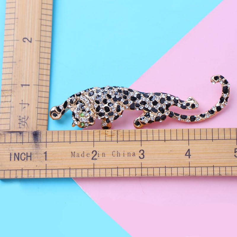 2Pcs Fashion Rhinestone Leopard Brooch and Crystal Bee Brooches Insect Animal Pin Brooch Pin Accessories3