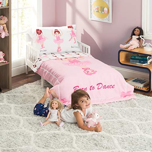 Everyday Kids 1000 4 Piece Toddler Bedding Set -Born To Dance Ballerina- Includes Comforter, Flat Sheet, Fitted Sheet And Reversible Pillowcase thumb #4