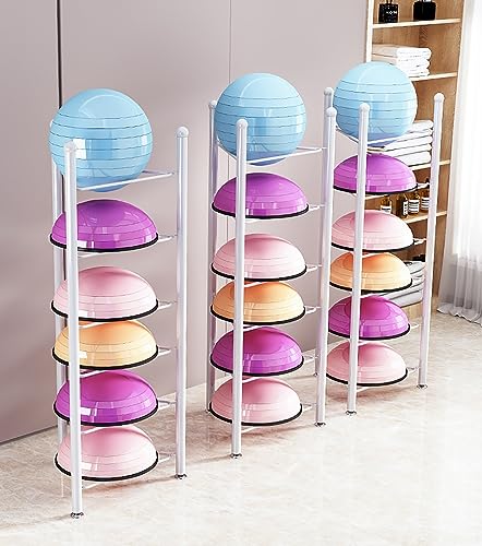 Supporto portaoggetti per Half Balance Ball - Organizzatore per Palestra Domestica a 3/5/6/7 Livelli per Esercizi Bosu, Slam Ball, Medicine Ball - Supporto da Pavimento Resistente per riporre attrezz
