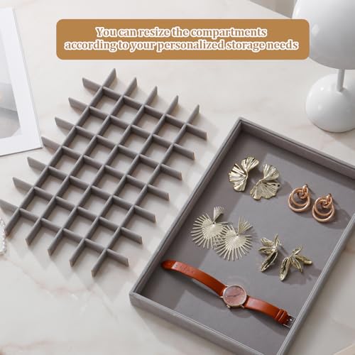 Image of Large Velvet Jewelry Tray Display Drawer Inserts 2 Pack