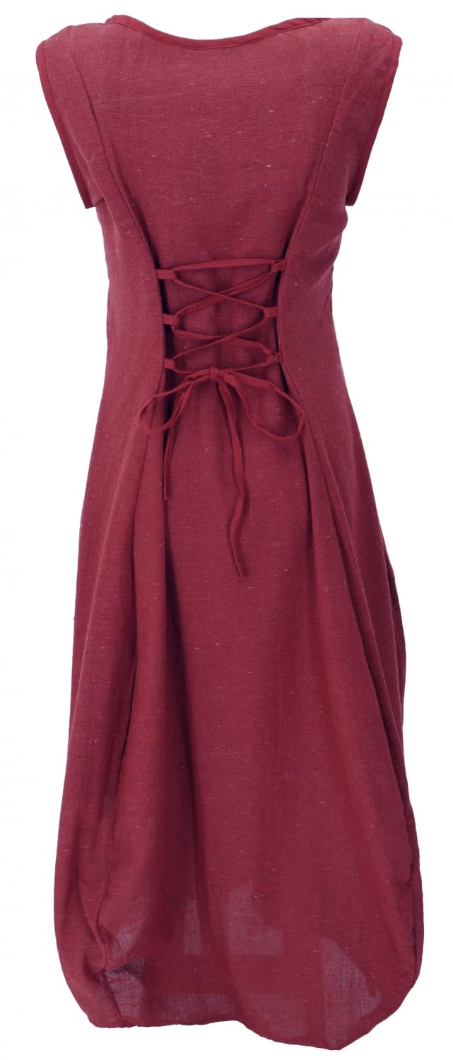 GURU SHOP Vestido largo de verano convertible para mujer, de algodón, largo y medio, ropa alternativa