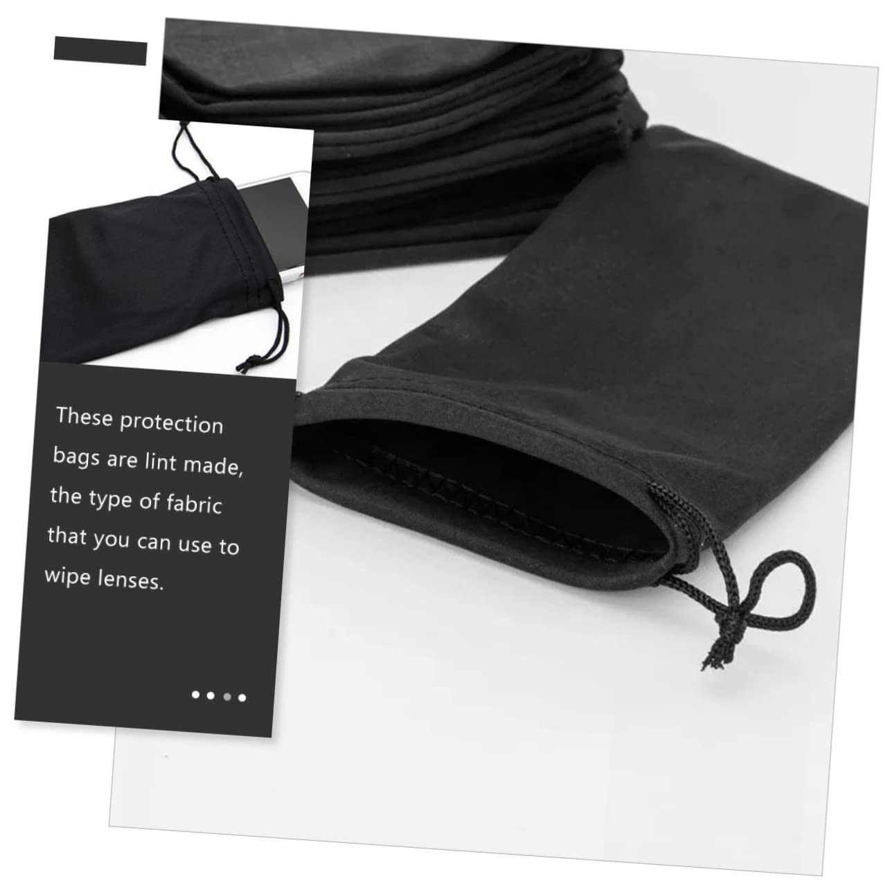 3 Sätze Aufbewahrungstasche Für Brillen Brillenbeutel Gläser Skibrille Taschen Anti -nebel Aufbewahrungsbeutel Für Brillen Brillenhalter Brillenetui Flanell Schwarz 25 Stück * 3
