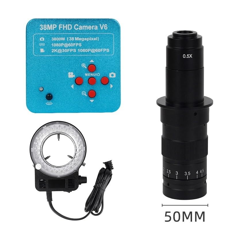 Microscope 38MP 3800W USB Industrial Electronic Digital Video Microscope Camera(38MP with 180X-light)