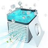 Raffrescatore Portatile Senza Tubo Silenzioso, 3 Livelli Di Potenza Mini Raffrescatore, Basso Consumo Energetico Climatizzatore Mini - per Camera, Ufficio, Cucina, Auto, Casa
