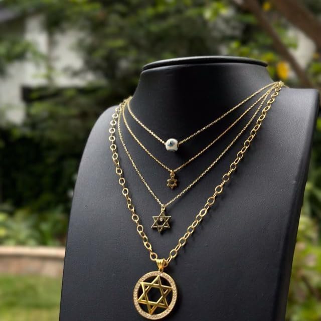 Alef Bet by Paula Tiny Jewish Star of David Necklace - Image 7