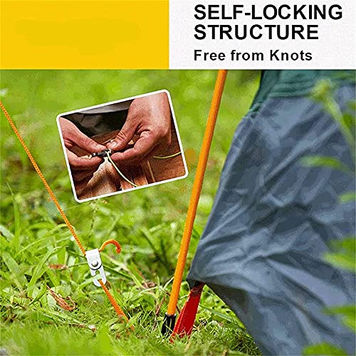 Automatische Vergrendelingshaak, Zelfsluitende Vrije Knoop Eenvoudig Vast Te Maken Touwset, 4 X Touwvergrendelingshaak + 2,5 Mm/5 M Hoge Sterkte Touw X 2 - Image 4