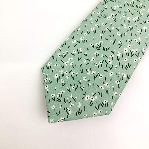 Image of Mantieqingway Men's Cotton Floral Neck Tie 2.56'' Printed Skinny Tie