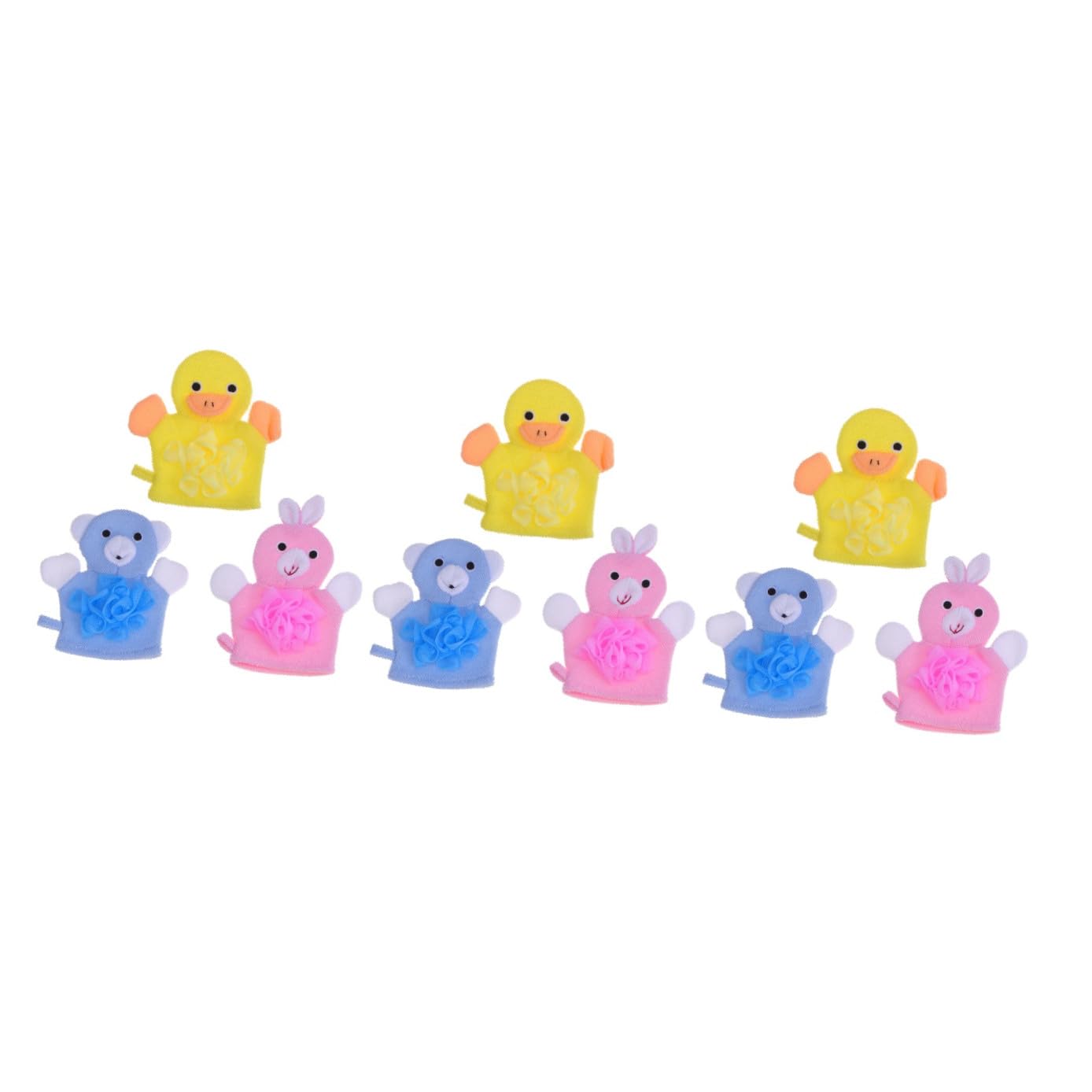 Angoily 9pezzi Guanti Da Esfolianti Tema Animali Guanti Per Bagno Doppia Faccia Giallo Blu Rosa Accessorio Per Uomo Donna
