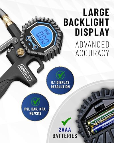 Presta Valve Adapter for Air Compressor — Digital Bike Tire Pressure Gauge with Inflator – Schrader to Presta Valve Air Chuck Compressor Attachment - 4