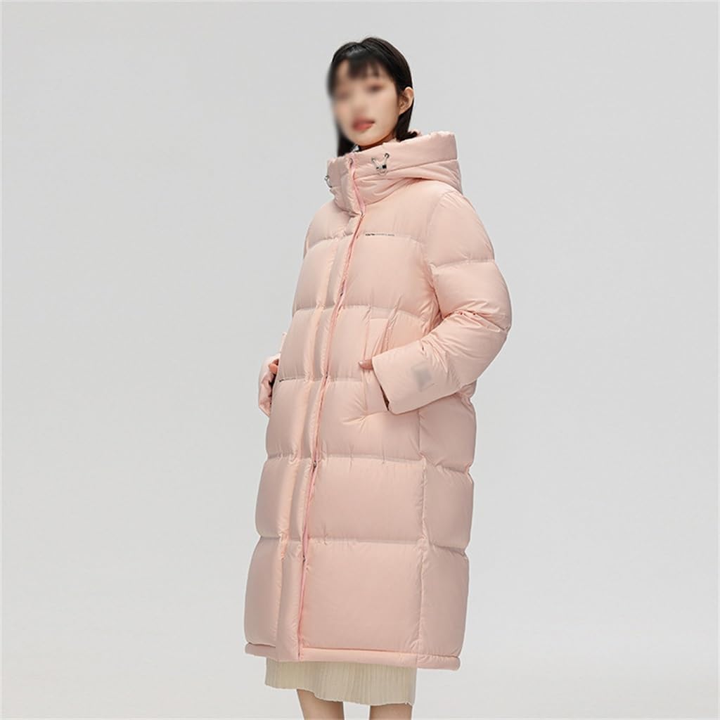 Autumn And Winter Women's Down Medium-length Removable Cap Thickened Fashion Warm Knee Jacket
