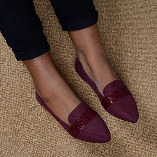 Generic Women's Pointed Toe Flats Dressy Slip On Ballet Flats Shoes Women Comfortable Walking Shoes Office Work Shoe Casual, 7, Black3