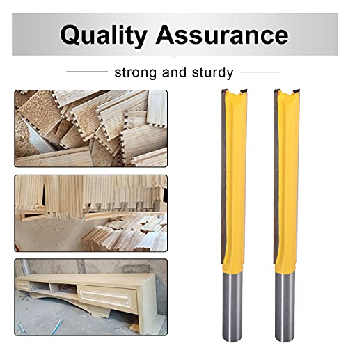 Hohxen WJ-HO-5016-2-FBA Straight Router Bit, 1/4 Inch Shank Long Double Flute Flush Trim Carbide Router Bits Milling Cutter For Plywood Wood Joinery thumb #6