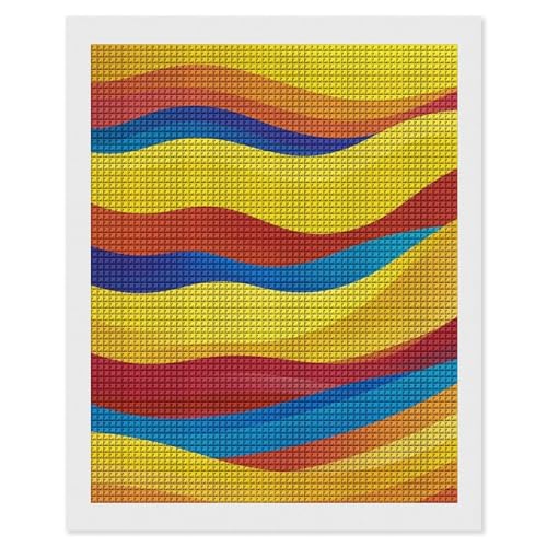 Kit peinture diamant 5D vagues colorées mosaïque strass carrés art débutant 40x50