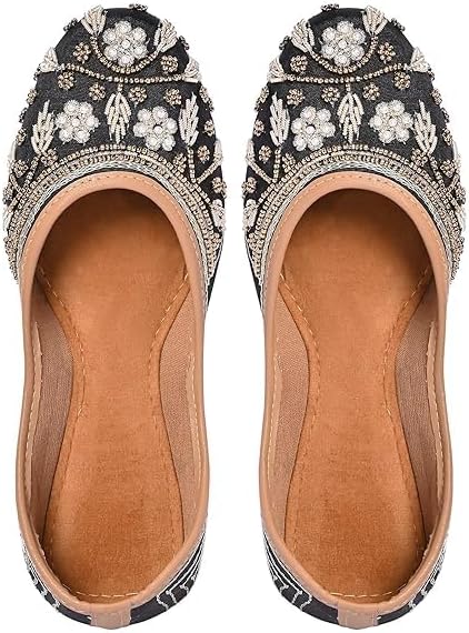 デザイナー パンジャブ ジュッティ モジャリ スリッパ トラディショナルウェア | 女性用パンジャブ ジュッティ | 女性用ジュティ マジックテープ スポーツ バンコク限定