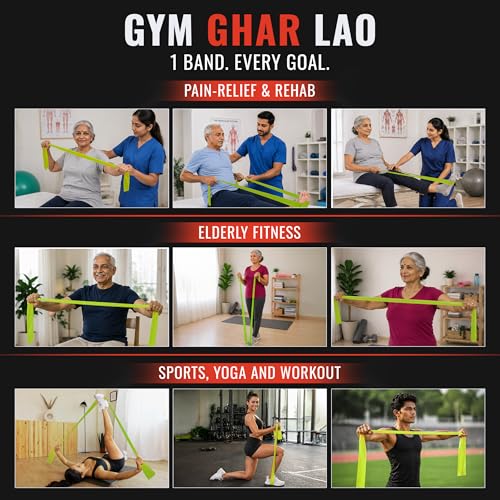 Image of Slovic Thera-Band for Exercise [Light] | Thera Band for Physio | Latex Resistance Band for Workout | Stretching Bands for Exercise Band for Cardio, Strength Training, Home Workout, Gym & Yoga | Green