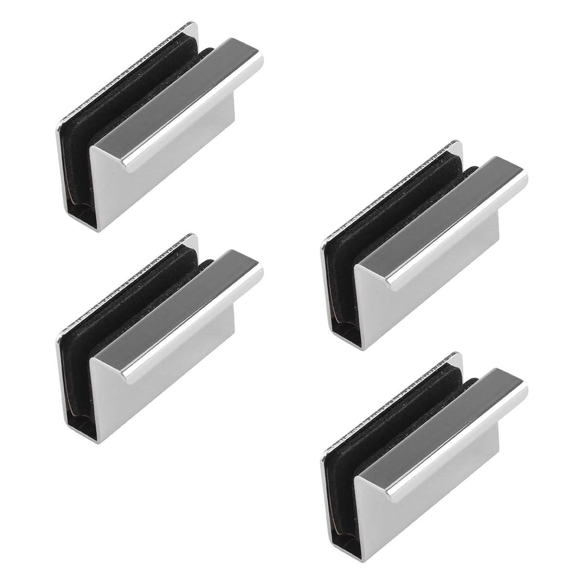 Alide 4Pcs Cabinet Finger Pull Handle, Glass Finger Edge Pull, for 4-6mm Glass Doors (silver)