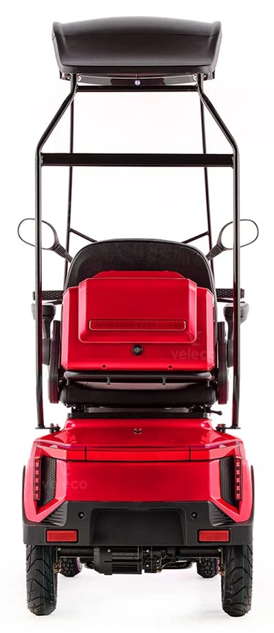 VELECO GRAVIS - Dispositivo de movilidad personal de 4 ruedas con techo - Totalmente montado y listo para usar - Seguro y estable - Amplio espacio de almacenamiento y portavasos (red)