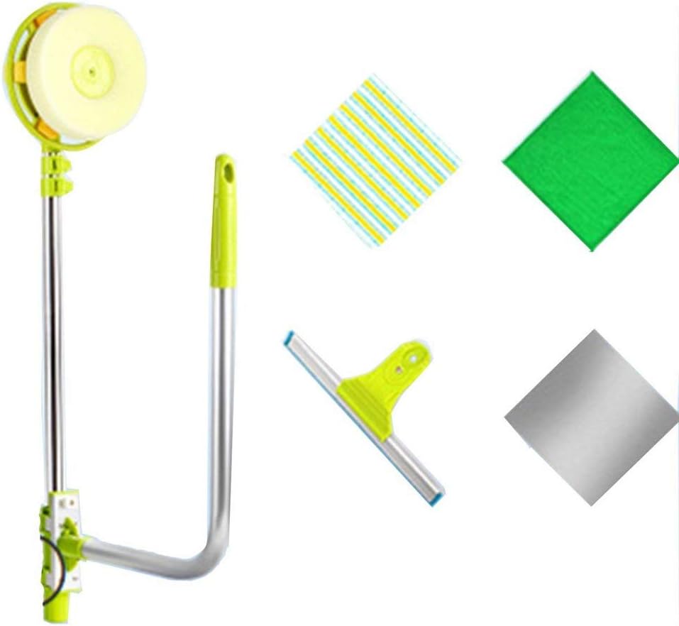 Detachable Telescopic U Shaped Professional Window Cleaning Tool Flexible Outside Double-Sided Glass Cleaner Kit Green