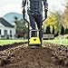 YERYORK Tiller Cultivator, 15-Amp 18-Inch Width 9-Inch Depth Corded Electric Tiller 24 Durable Steel Tines Gardening Tiller with Adjustable Wheels Foldable Handle for Easy Soil Cultivation