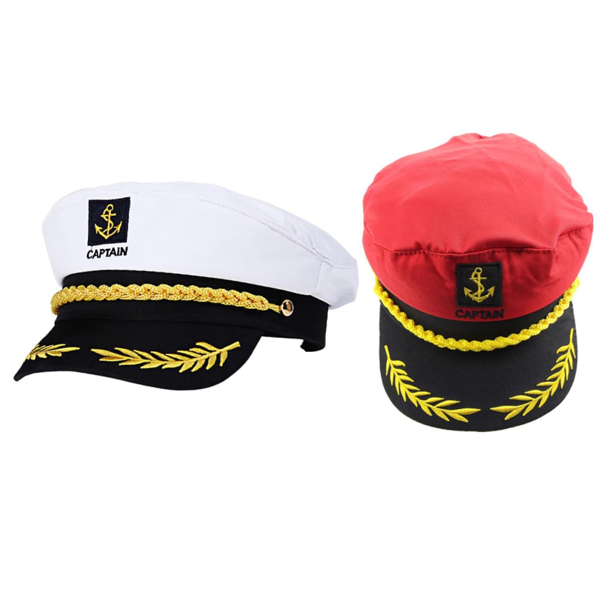 GAROZATION 2pcs Embroidered Captain Hats for Costume Parties Lightweight Hat for Cosplay Sailing Events Fun Decorative Accessory for Themed Parties