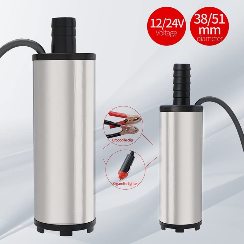 Bomba Sumergible De Acero Inoxidable 12V - 38mm, Para Agua, Diésel, Aceite, Transferencia En Coche O Barco