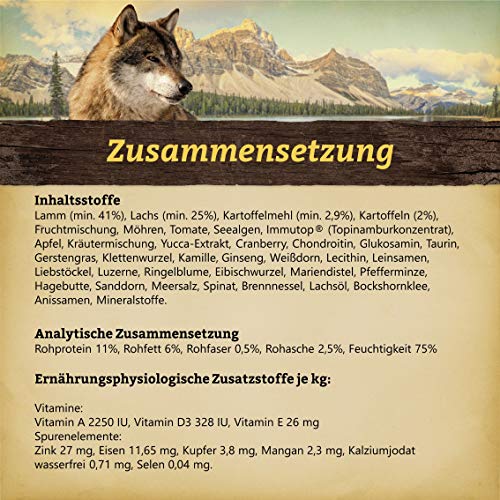 Wolfsblut - Green Valley - 6 x 800 g - Lamm und Lachs - Nassfutter - Hundefutter - Getreidefrei