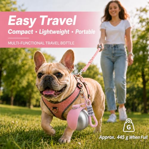 Bokynu Portable Dog Water Bottle 10oz with Foldable Bowl — view 3