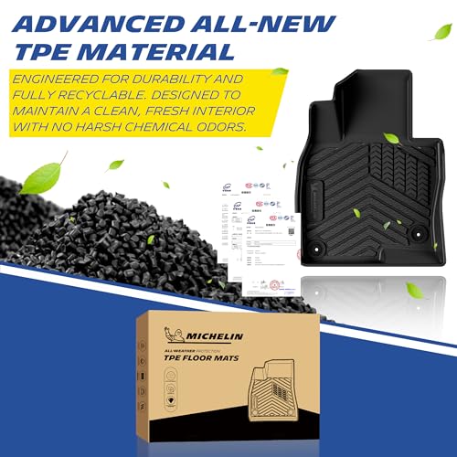 Image of Michelin Vehicle Mats for 2017-2025 Mazda CX-5 (3 Piece) | All-Weather TPE Custom Fit Liner, Premier