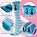 MOGGEI Kids Knee High Socks - Long Boot Crazy Silly Fun Gift Tall Funny Cute Animal Child Gifts for 4-12 Year Old Girls - 6 Pairs Socks (Cat)