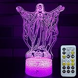 FlyonSea Christian Gifts Jesus Gifts Christian Decorations for Home Decor Light with Touch and Remote 16 Color Changing Dimmable Jesus Lamp with Timer